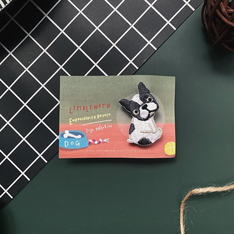 Embroideried badge | French Bulldog | Littdlework