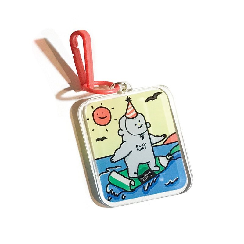 Play hard - surfing Keyring