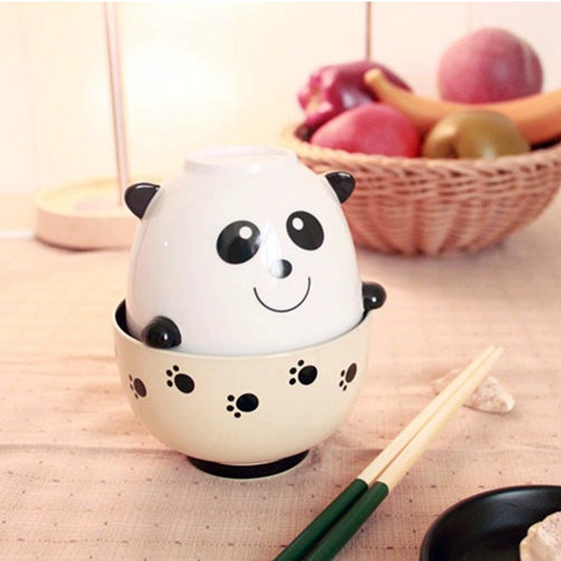 Sunart rice soup bowl - cat bear footprints