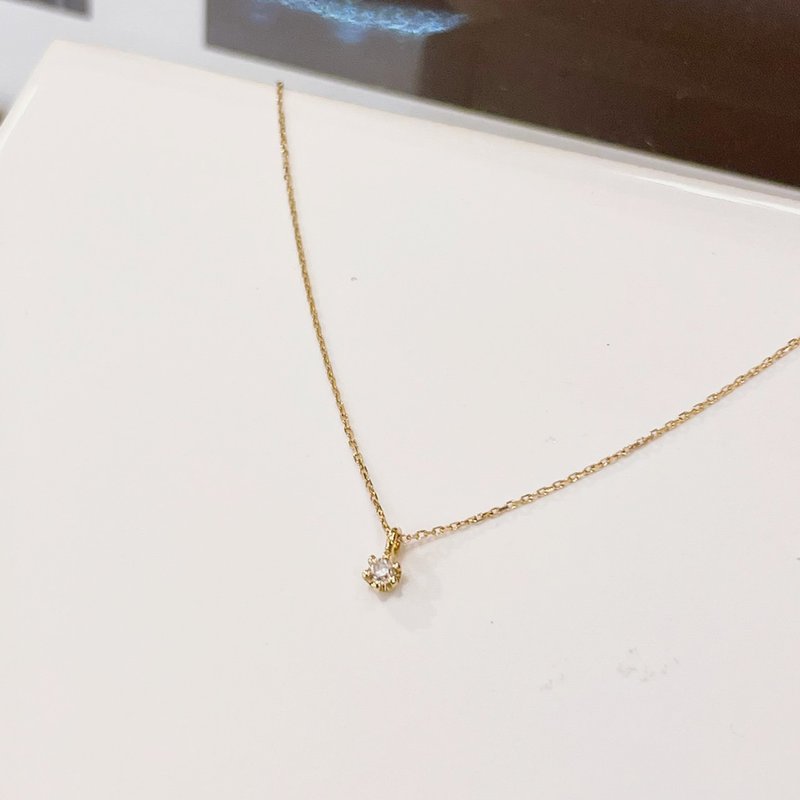 YUMIKO / Simple single diamond necklace 18K