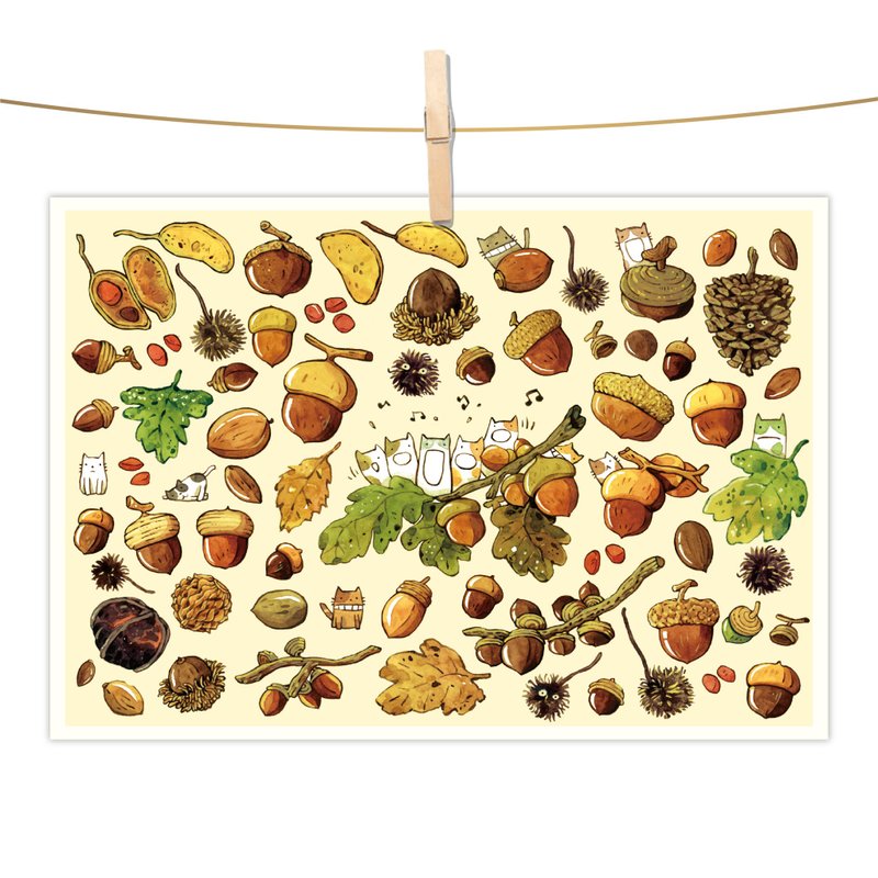 Afu watercolor illustrator postcard - forest gift