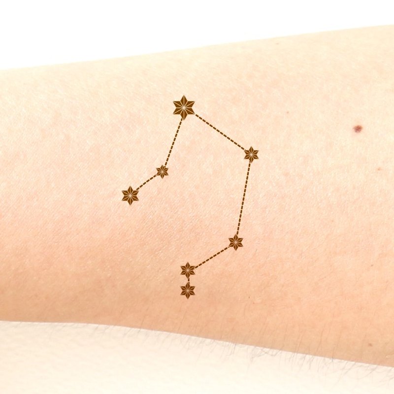 Libra The Scales (September 23 - October 22) Zodiac sticker tattoos. Japanese cute style.