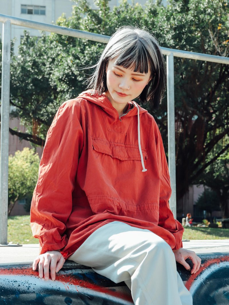 Tsubasa.Y│**多款可選** 古著純色半拉式風衣 套頭 風衣Pullover - 男夾克/外套 - 棉.麻 多色