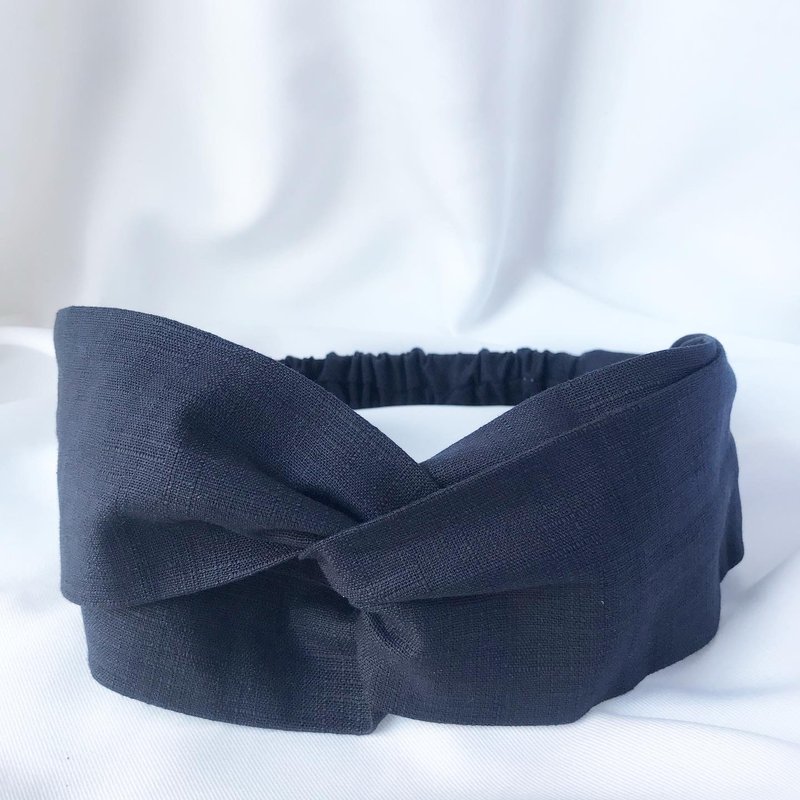 Plain cross hair band - black blue