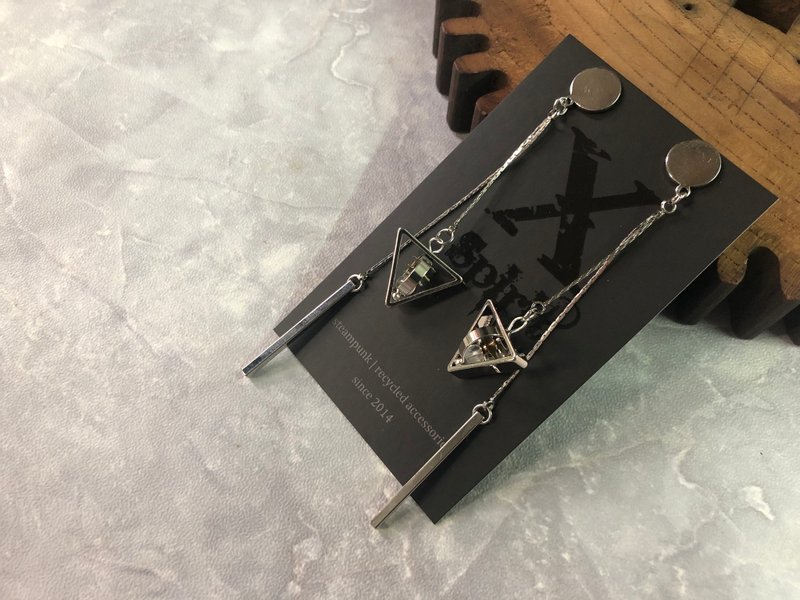 Frozen Time | Moonstone Gear Earrings (925 silver Ears)