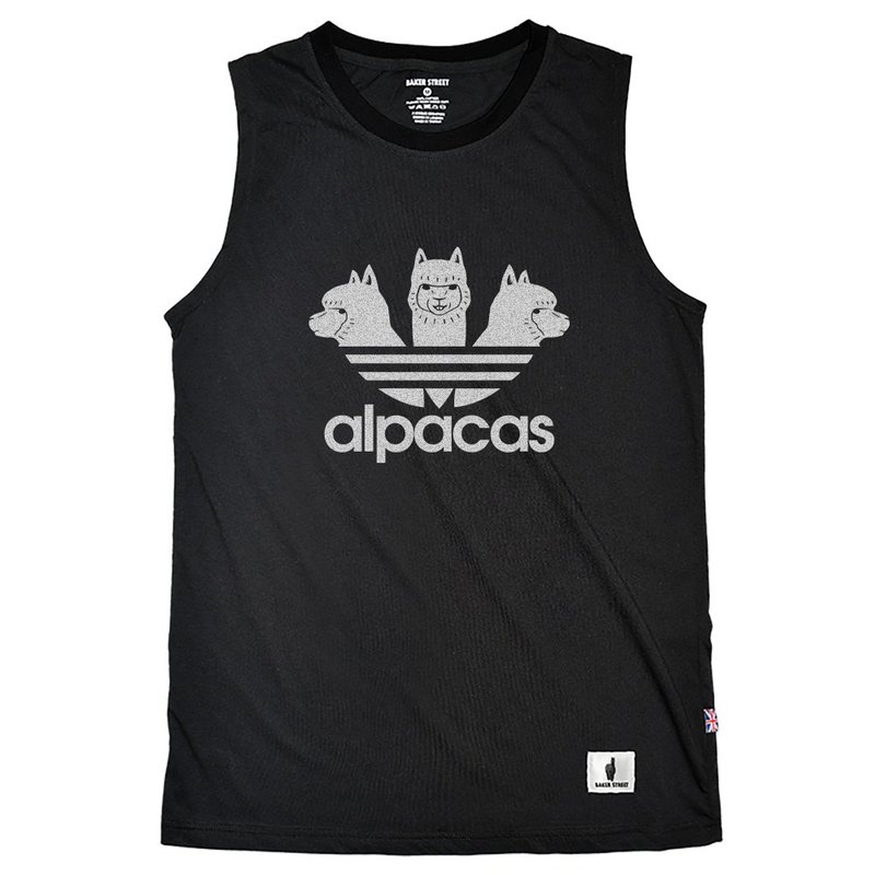 British Fashion Brand - Baker Street - Alpacas White Printed Tank Top