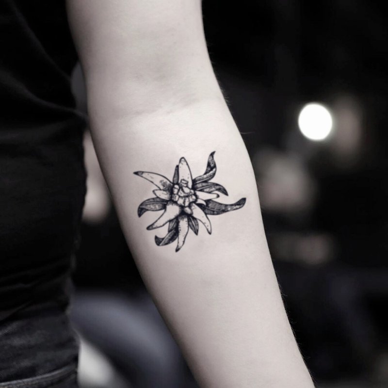 Edelweiss Temporary Fake Tattoo Sticker (Set of 2) - OhMyTat