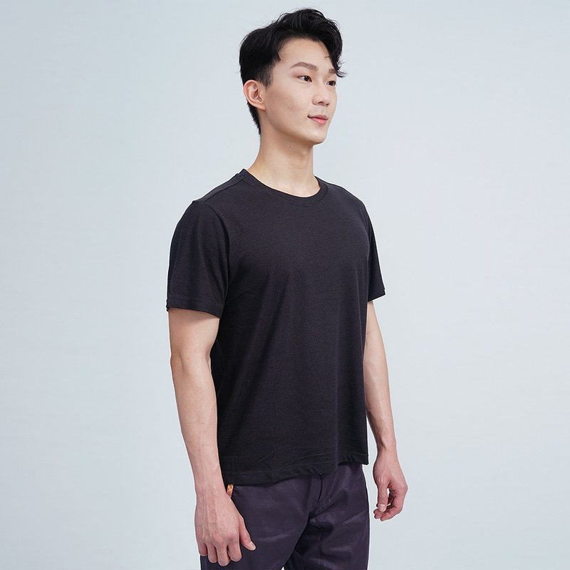 銅氨絲舒適圓領Tee - 黑