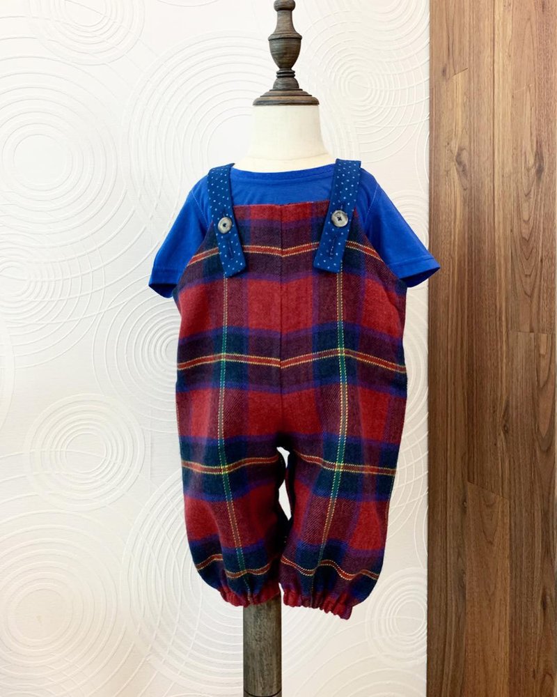 Red Plaid Baby Overalls