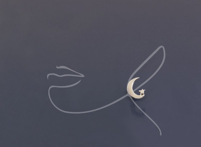 Star Moon 925 Silver Single Earrings
