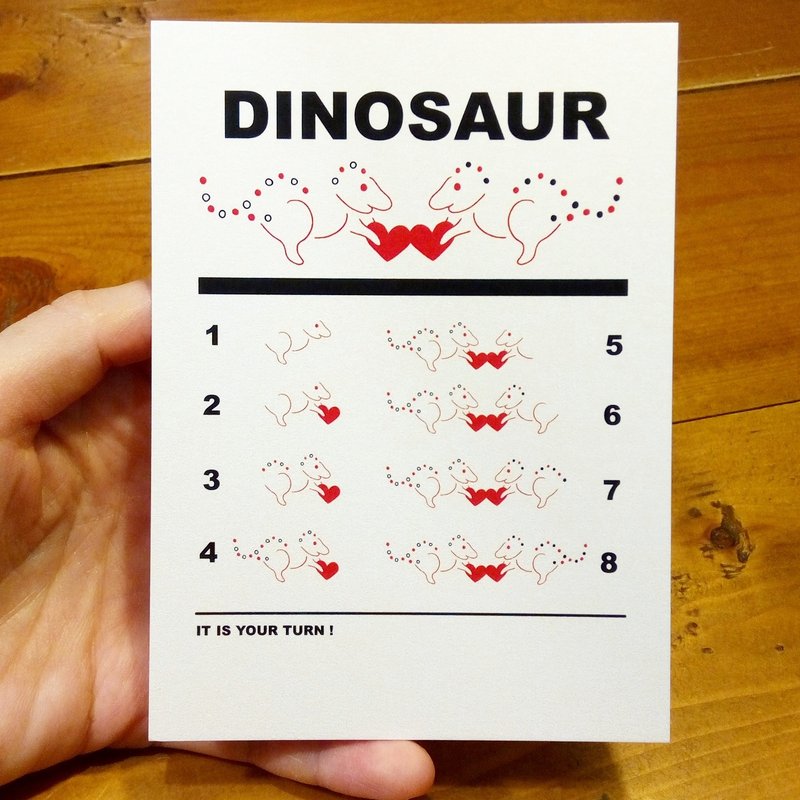 Dinosaur teaching (A3-size posters can be made) Birthday Card Design Coloring Illustrator Picture Card Universal Card Art Love Special Funny Strange Character Strange Cute Taiwan Playable