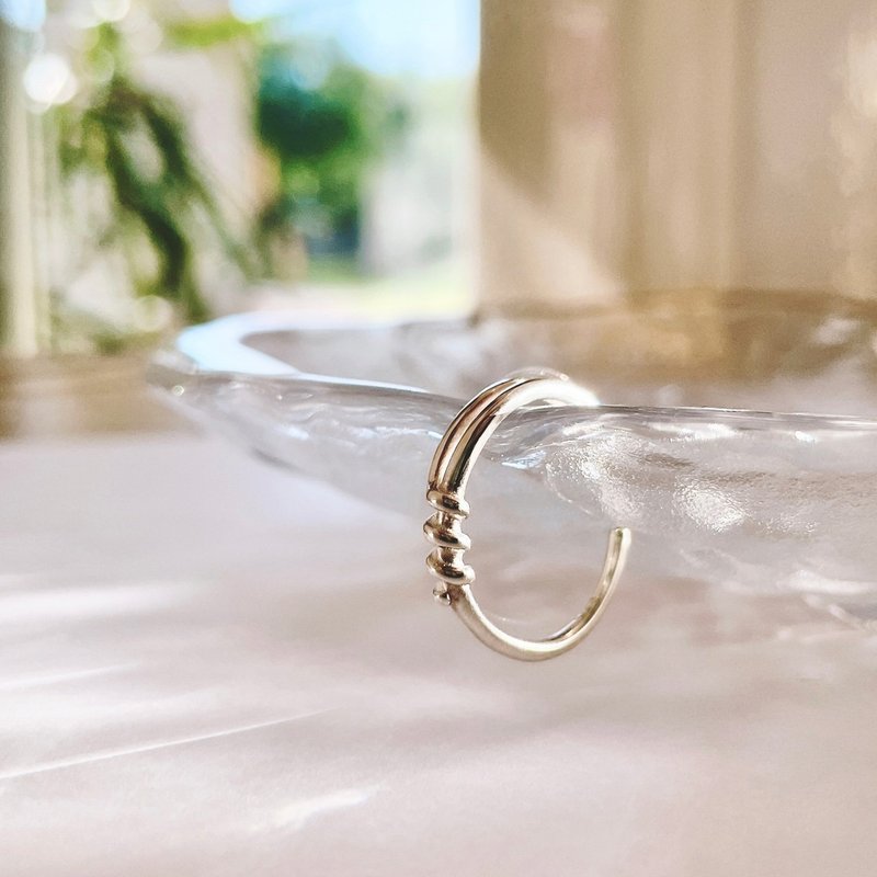 │簡約│倒轉 • 開口戒 • 純銀戒指 • 極簡風格 • 抗過敏 - 戒指 - 純銀