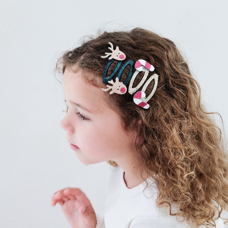 英國Mimi & Lula_AW25_Xmas聖誕麋鹿滴答夾4入 - 彌月禮盒 - 聚酯纖維