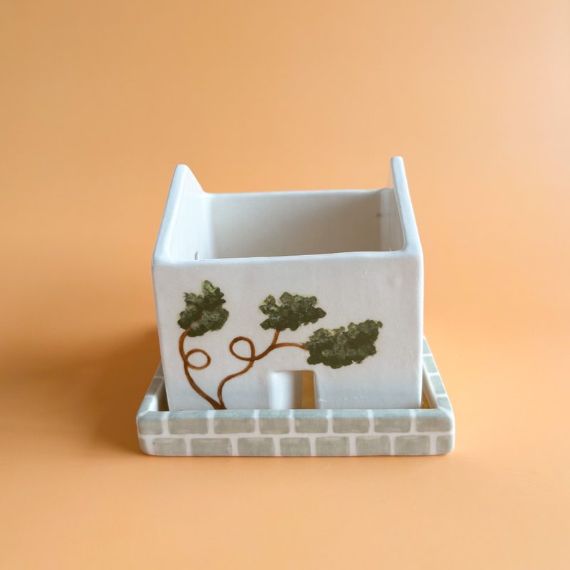 陶瓷房屋容器 - 花瓶/花器 - 陶 白色