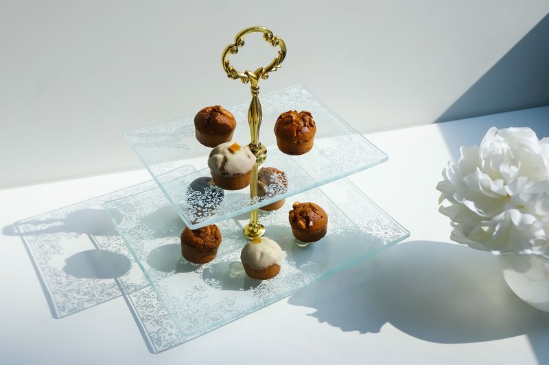 送禮首選【透明蕾絲雙層蛋糕盤】蛋糕盤│玻璃甜點架 - 擺飾/家飾品 - 玻璃 透明