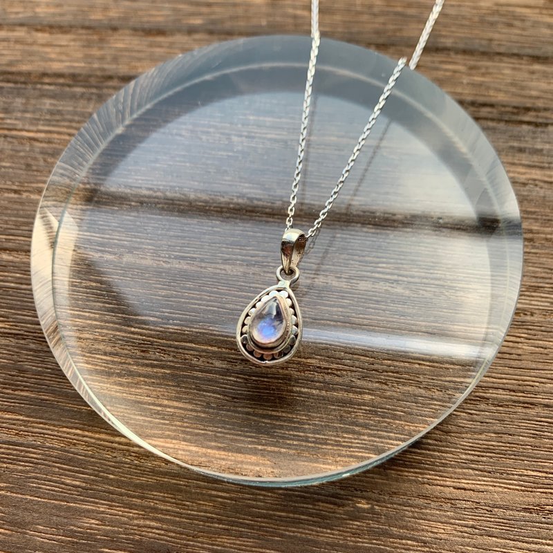 Moonstone 925 sterling silver water drop sun totem lace necklace nepal handmade silver