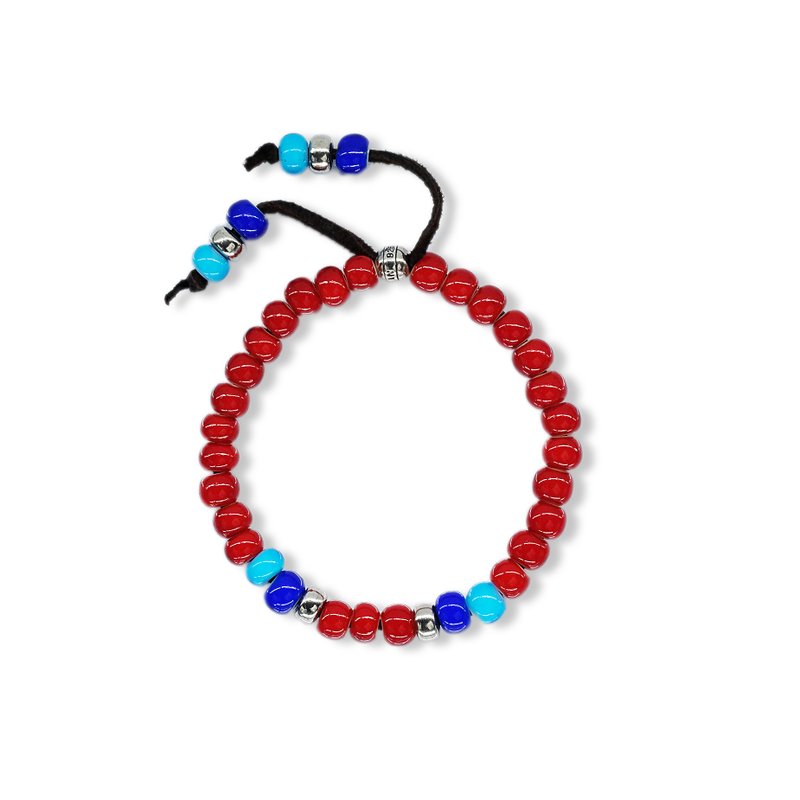 Handmade silver 925 sterling silver glass beads bracelet