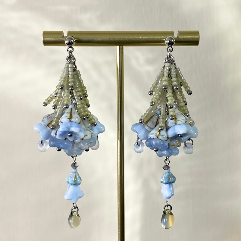 Atelier Pluton實驗序號 | PL530 - 耳環/耳夾/耳骨夾 - 玻璃 藍色