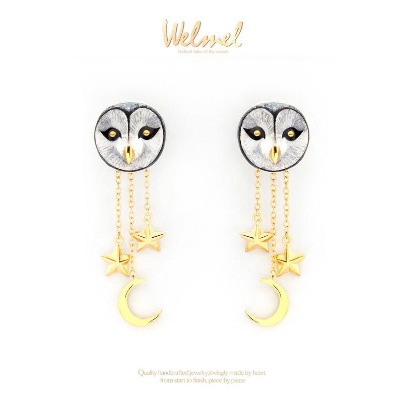 Snowy Barn Owl Earrings