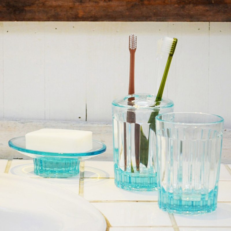 CB Japan Crystal Dish Series Soap Plate + Toothbrush Holder + Mouth Cup (Three Pieces)