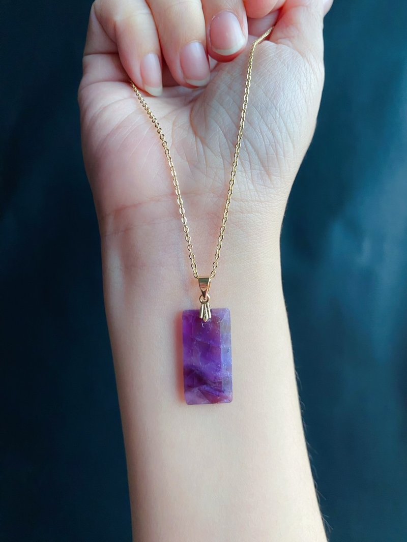 天然 氣質超美 紫水晶 項鍊 禮物 生日 招財 招貴人 事業 閨蜜 - 吊飾/掛飾 - 水晶 紫色