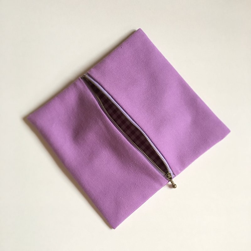 Lavender Canvas Makeup Pouch / Pencil Case