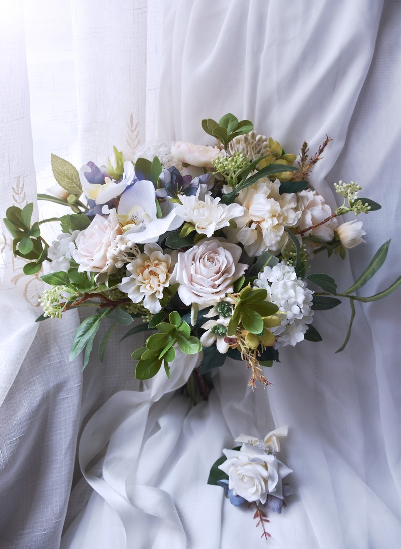 【Our.Little_Space】歐式仿真絲花婚禮捧花/絲花/婚禮/新娘/客製