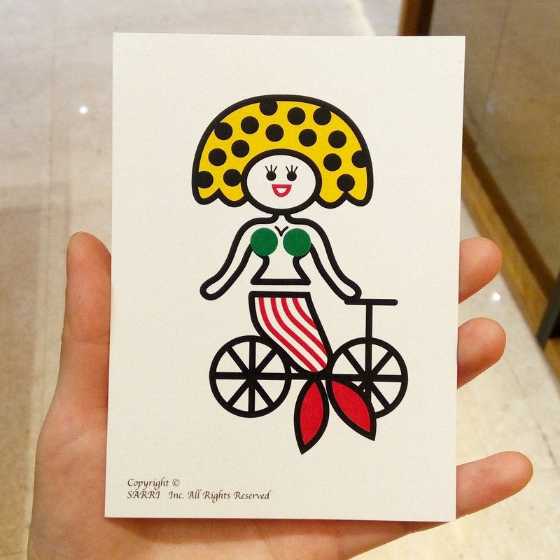 "Danish Mermaid" (can make A3 size poster) birthday card design coloring illustration picture book card universal card art fine modern lover love special interesting weird special weird lovely taiwan yellow fun funny eye-catching tide art glitter
