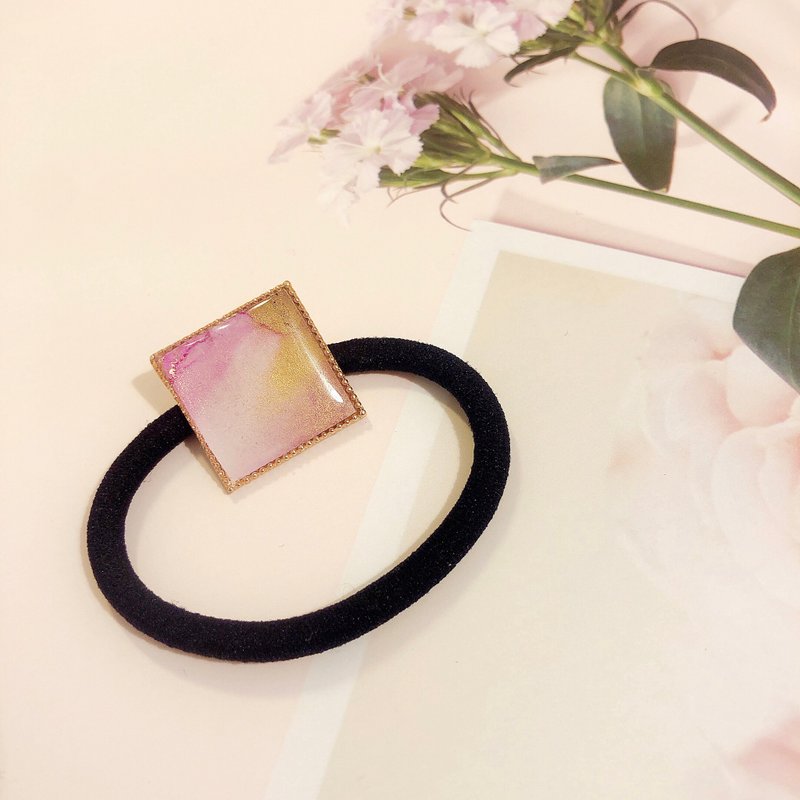 酒精墨水藝術髪圈 - 正方型 - 髮夾/髮圈 - 其他材質 紫色