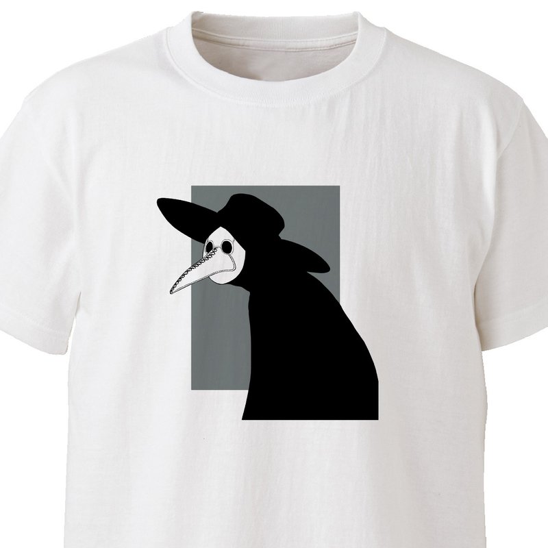 ペストマスク【ホワイト】ekot Tシャツ イラスト-あるく