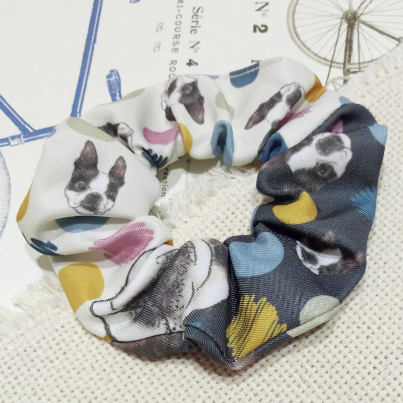 Large intestine hair band _ Boston Terrier _ horsetail hair band