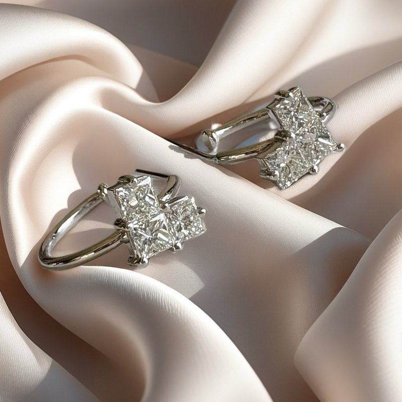 愛心耳環 - 耳環/耳夾/耳骨夾 - 貴金屬