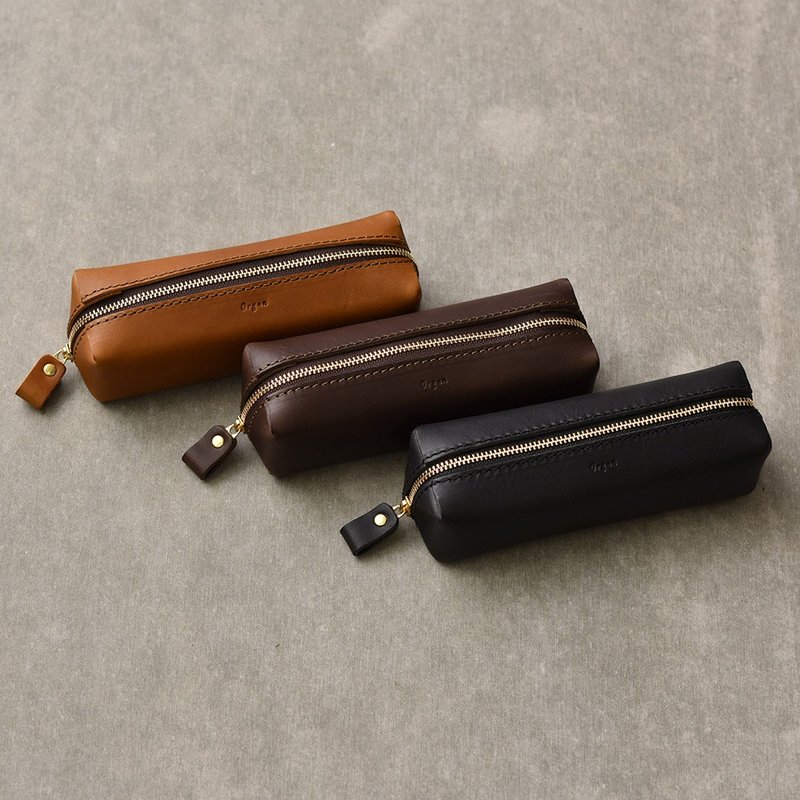 日本職人手作皮革Organ箱型收納筆袋 GS-58 - 鉛筆盒/筆袋 - 其他材質 多色