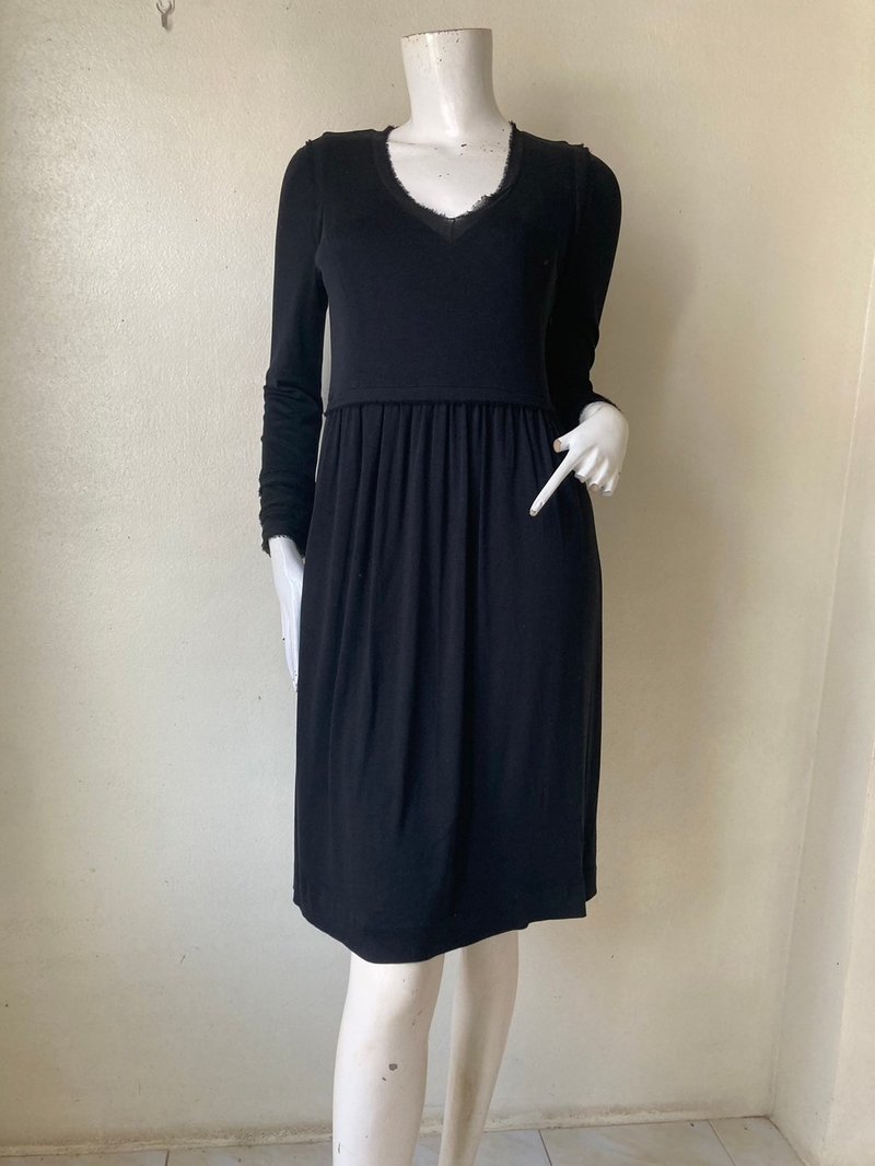 Vintage Burberry London Black Dress Size 38 Small - 洋裝/連身裙 - 棉.麻