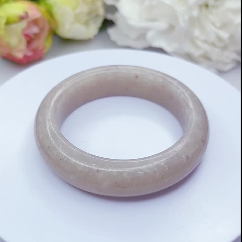 NO.74雪花紫玉 內徑56 MM 圈口 浪漫佘太翠玉鐲 手環 手鐲 平安鐲 - 手鍊/手環 - 玉石 紫色