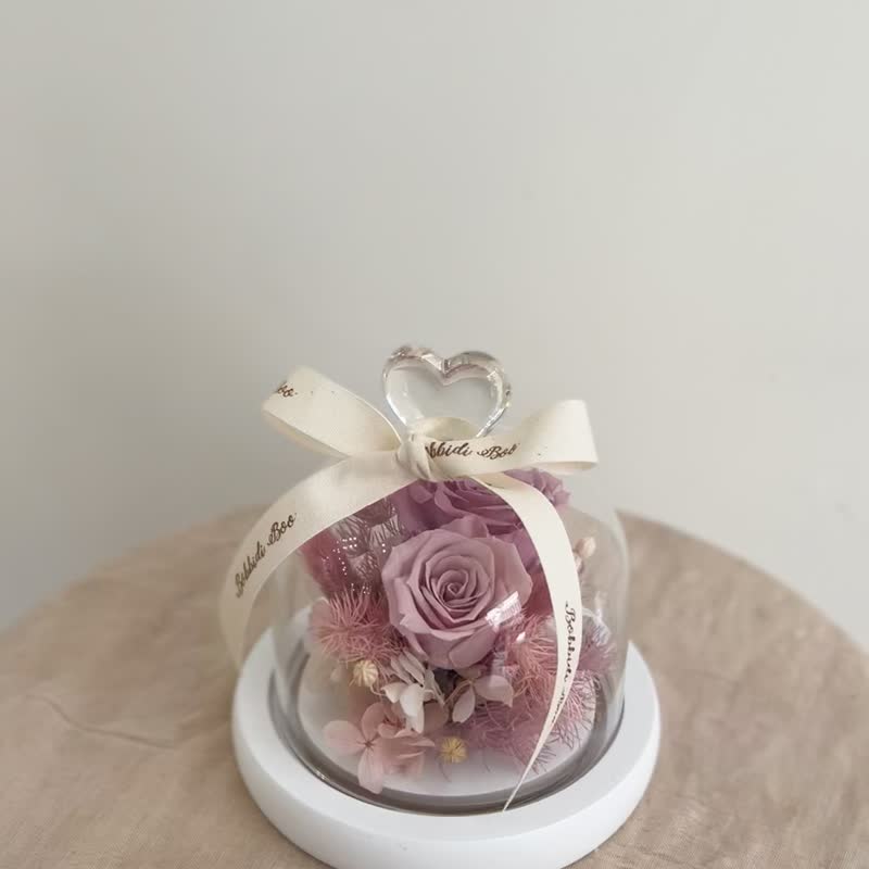 [Eternal Rose Love Glass Cup Night Light]•Valentine’s Day Gift/Birthday Gift/Eternal Flower - Dried Flowers & Bouquets - Plants & Flowers Purple