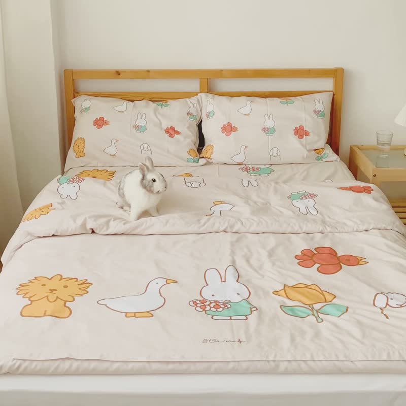 【Pinkoi x miffy】跟動物們遊玩的MIFFY - 床單套裝 / 815a.m - 床包/寢具 - 聚酯纖維 