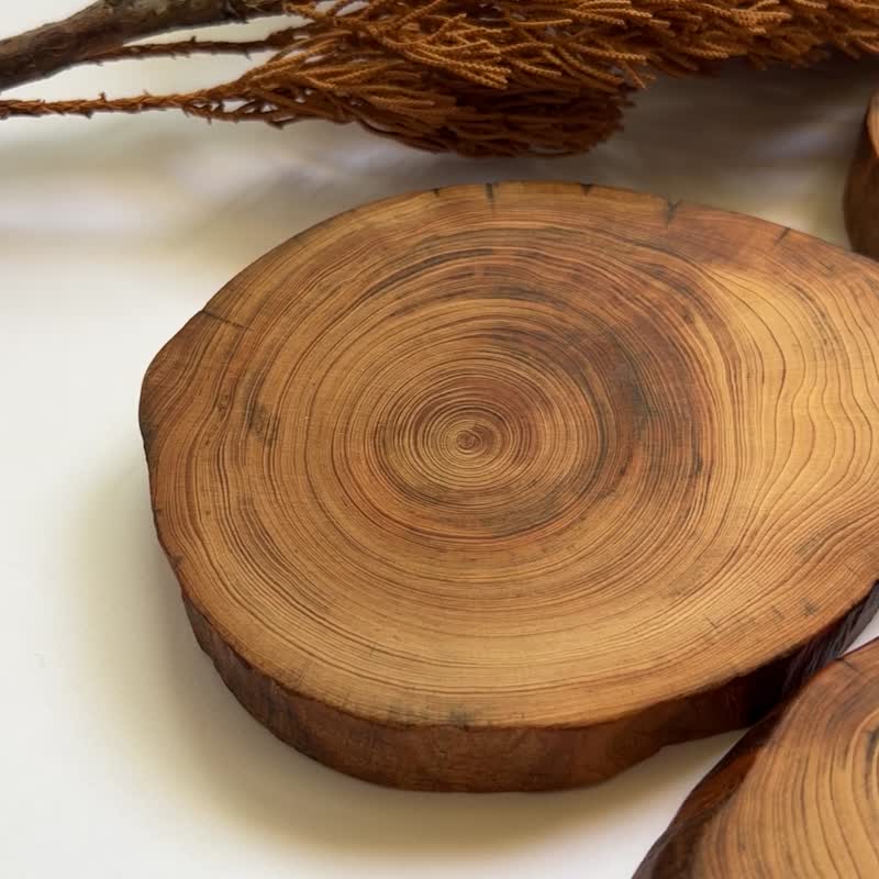 台湾産イエローヒノキ重油根粒自然刻みコースター - 手作り温度/永続的に木の香りを放ちます - コースター - 木製 
