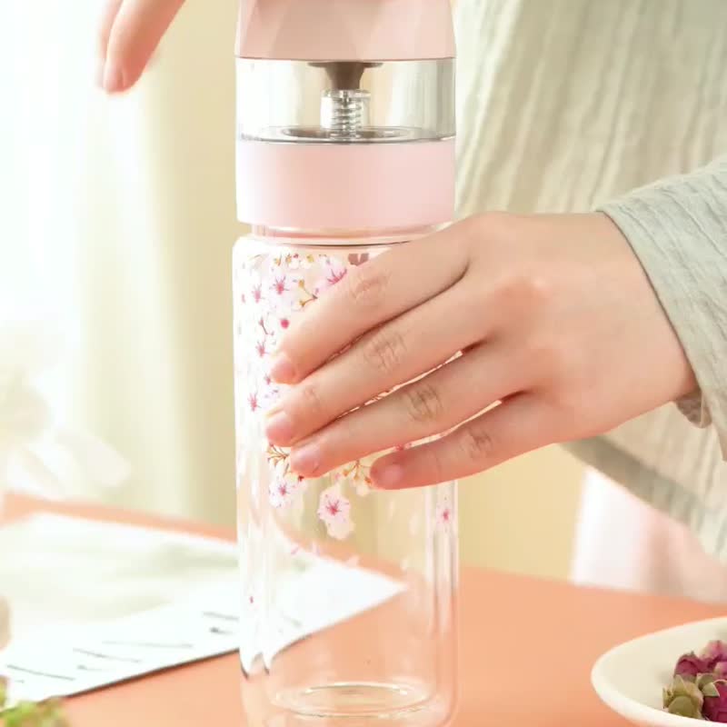 PO: Easy Brew Tea Glass Bottle (Lemon-White Rose-Sakura Tree) - กระติกน้ำ - วัสดุอื่นๆ หลากหลายสี