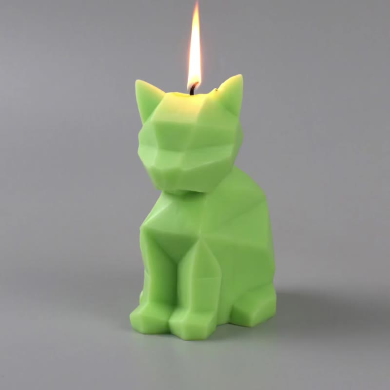 燃燒後有驚喜! 幾何貓咪骨架 香氛蠟燭 - 香薰蠟燭/燭台 - 其他材質 
