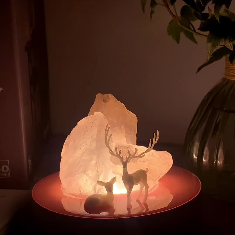Dear Deer Crystal Night Lamp, Handmade Gift, Night Light, Unique Gift - โคมไฟ - คริสตัล สึชมพู