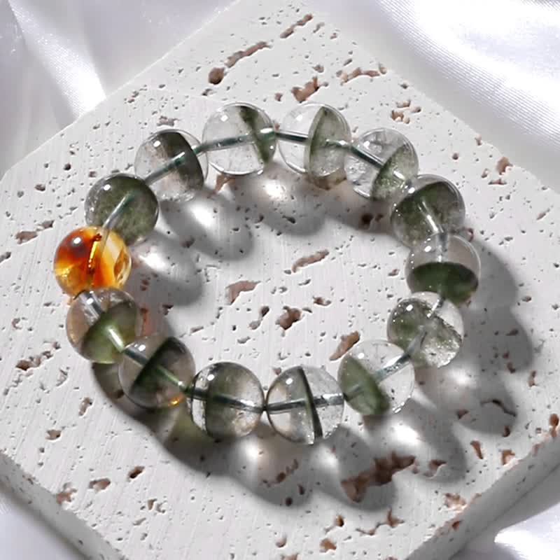 Top Green Ghost Crystal Bracelet | Super Recruiting Citrine | Open the Door to Wealth - Bracelets - Crystal Green