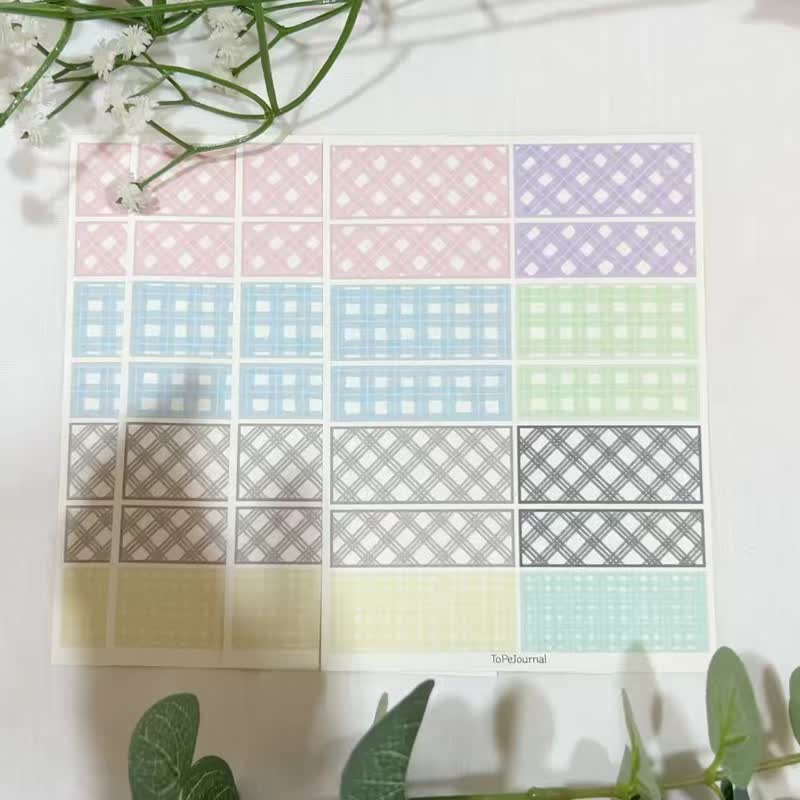 ToPeJournal-Colorful pastel tone check label stickers 4PCS - Stickers - Paper 