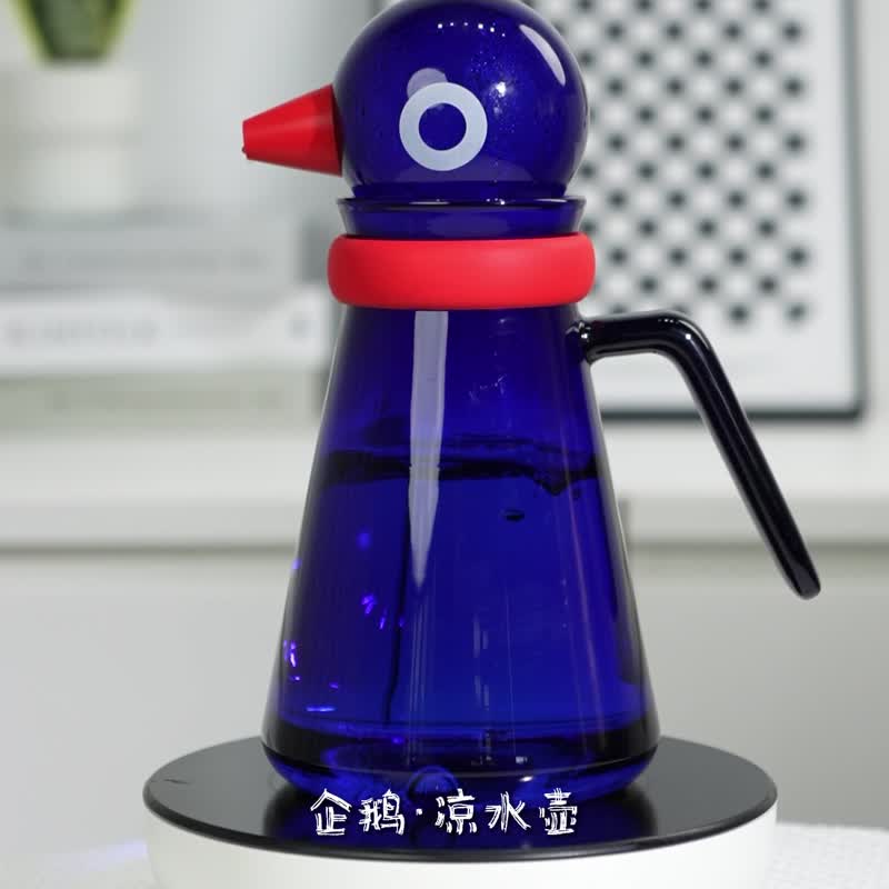 企鵝涼水壺 - 茶具/茶杯 - 玻璃 藍色