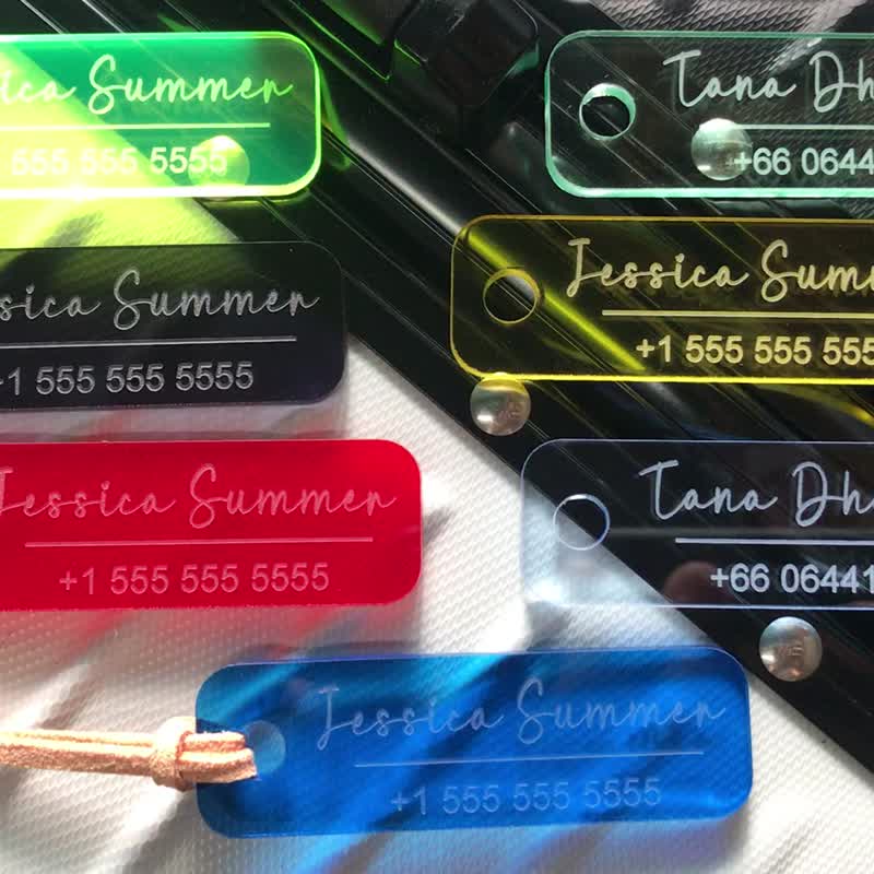Rectangle Luggage Tag  |  Luggage Tags | Luggage Tag Personalized (2 piece) - 行李箱 / 旅行喼 - 壓克力 