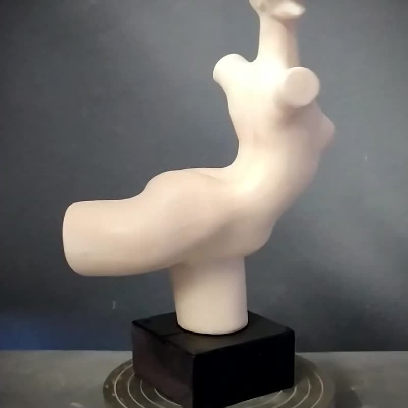 Ceramic woman figurine Female nude figure Nude woman statue Erotic sculpture - 公仔模型 - 陶 白色