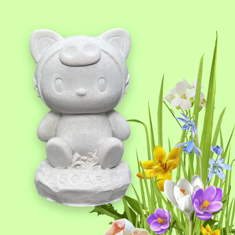 最Q萌寵 十二生肖-豬 擴香石家飾 贈5ml精油(任選) 療癒系公仔 - 公仔/玩偶 - 水泥 白色