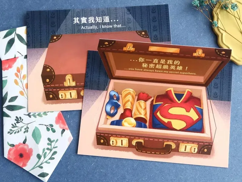 父親節祝福語 PIN 手感卡片製造所 我的秘密超級英雄互動卡片