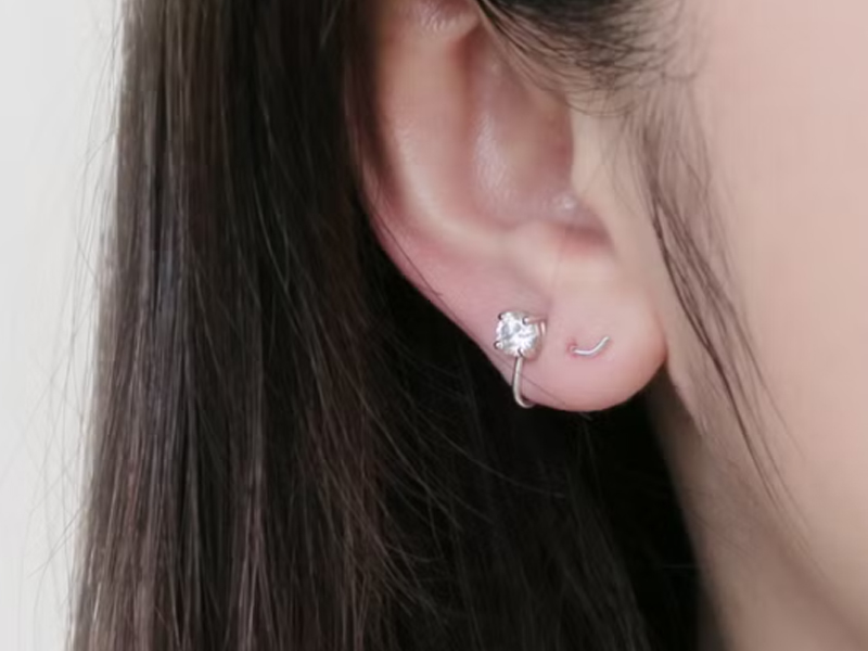 鋯石 COOL & HOT 耀眼鋯石微笑耳針耳環