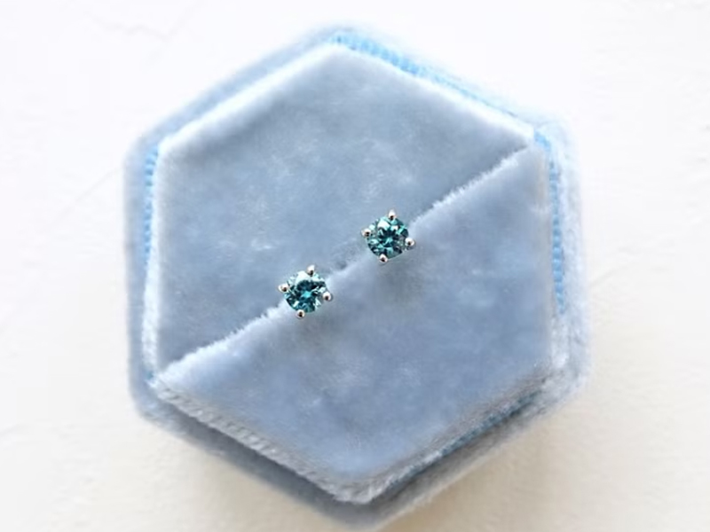 鋯石 Joyce Wu Handmade Jewelry 天然鋯石經典四爪鑲 14K 白金耳釘